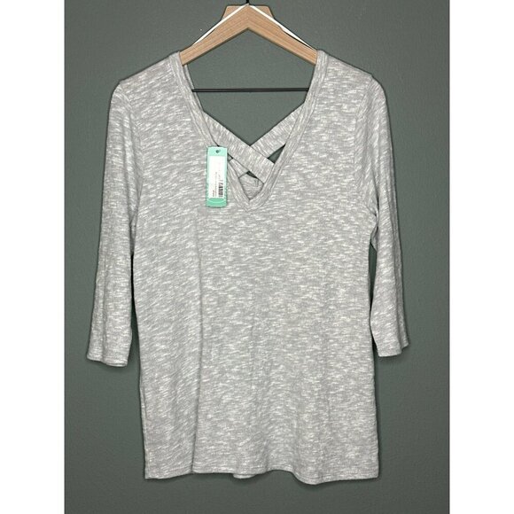 Kaileigh Luciana Women's Medium Back Detail Knit Top V-Neck NWT USA MADE - Picture 2 of 10